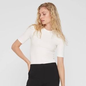 Club Monaco Perfect Tee - White - Sz Small Petite - SP